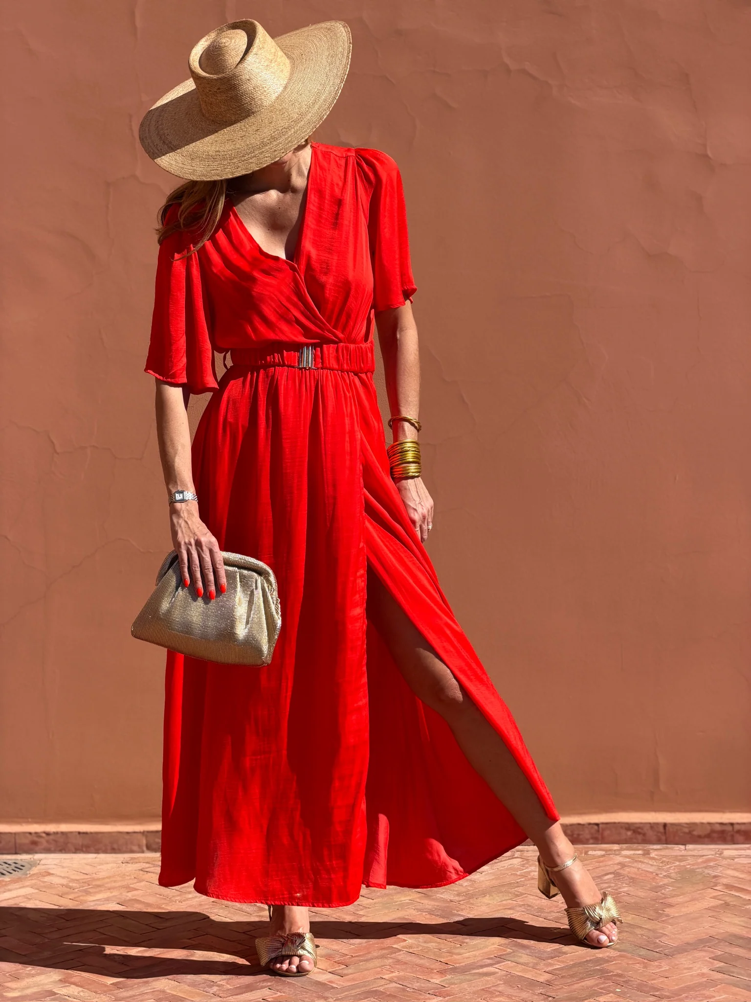 Robe Benedictine - Manches Courtes - Corail - Image 3
