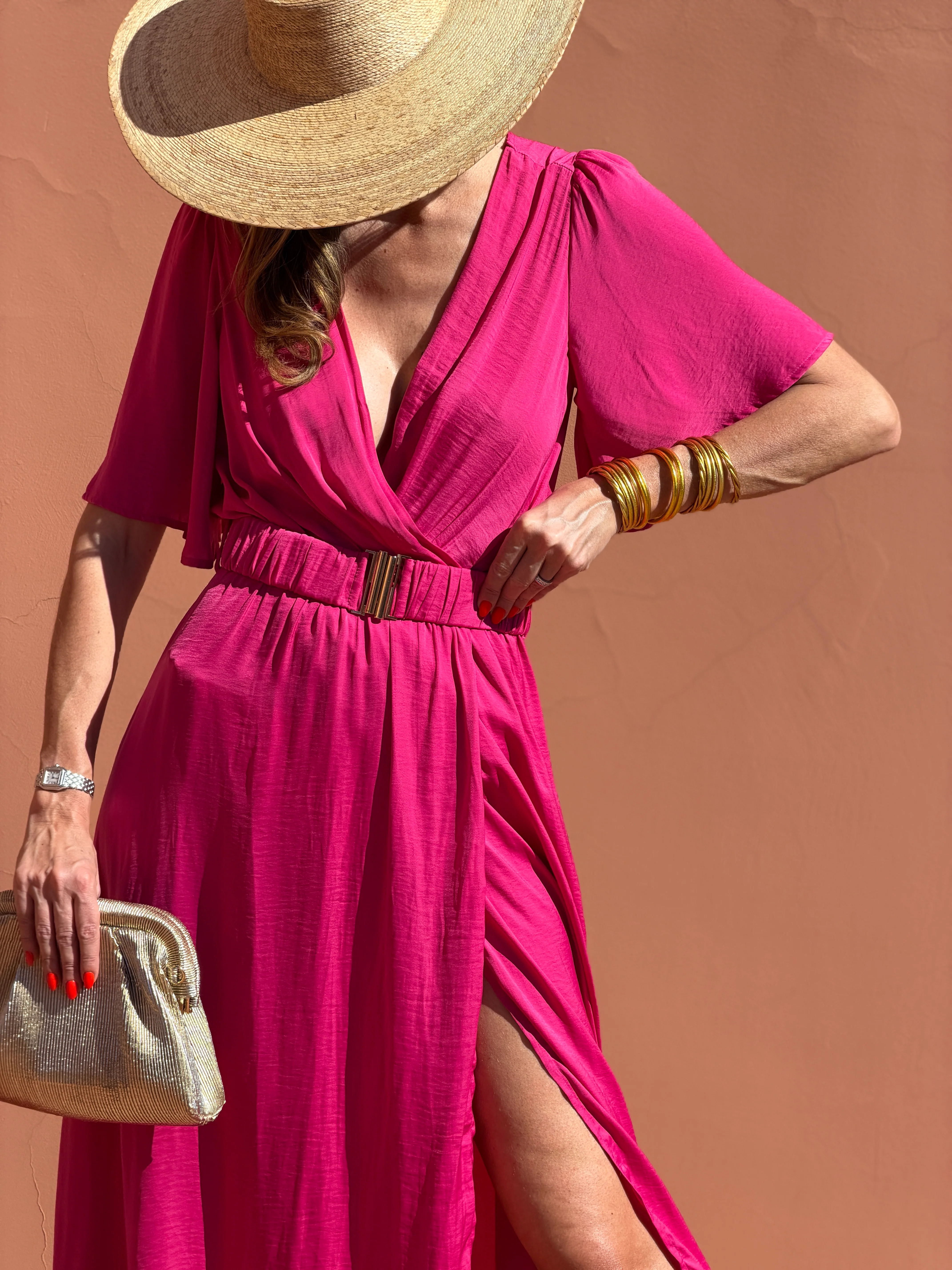 Robe Benedictine - Manches Courtes - Fuchsia - Image 3